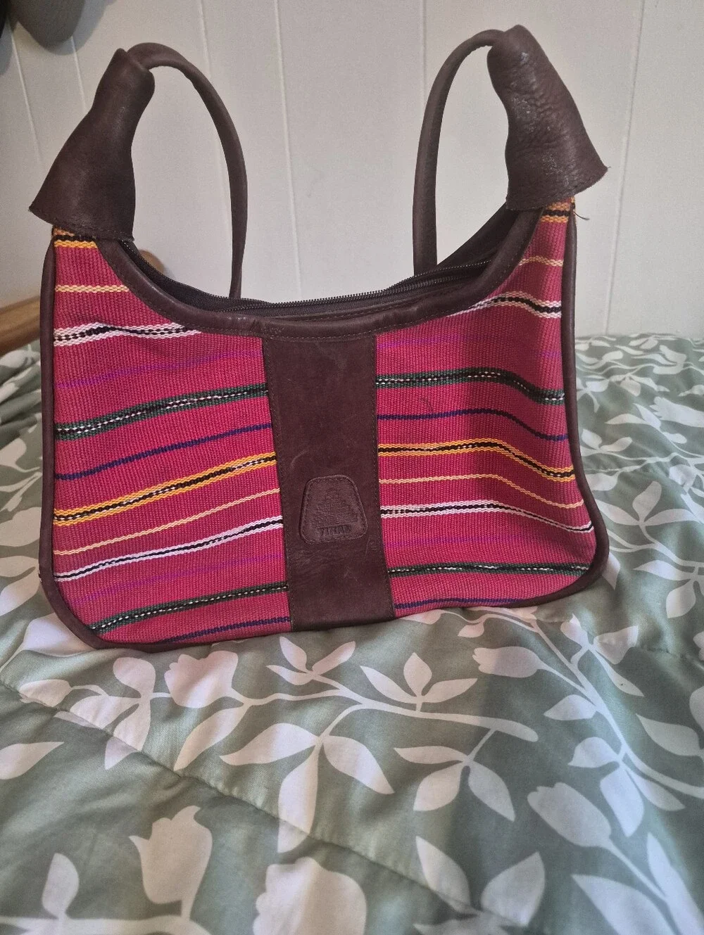 Vintage Tikal Guatemala Woven Huipil Hobo Bag